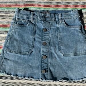 DL1961 Denim Jenny Mini skirt button up front blue jean girls size 12